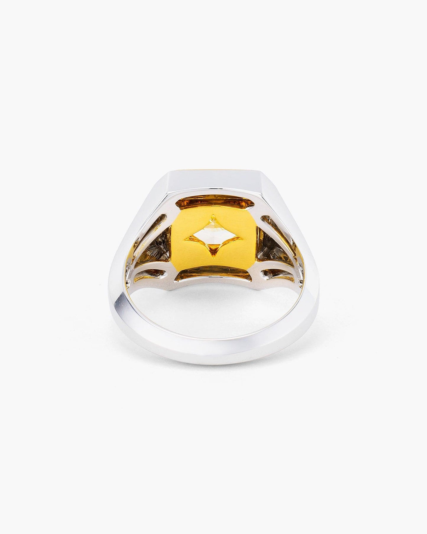 2.61 carat Radiant Cut Yellow Diamond Ring