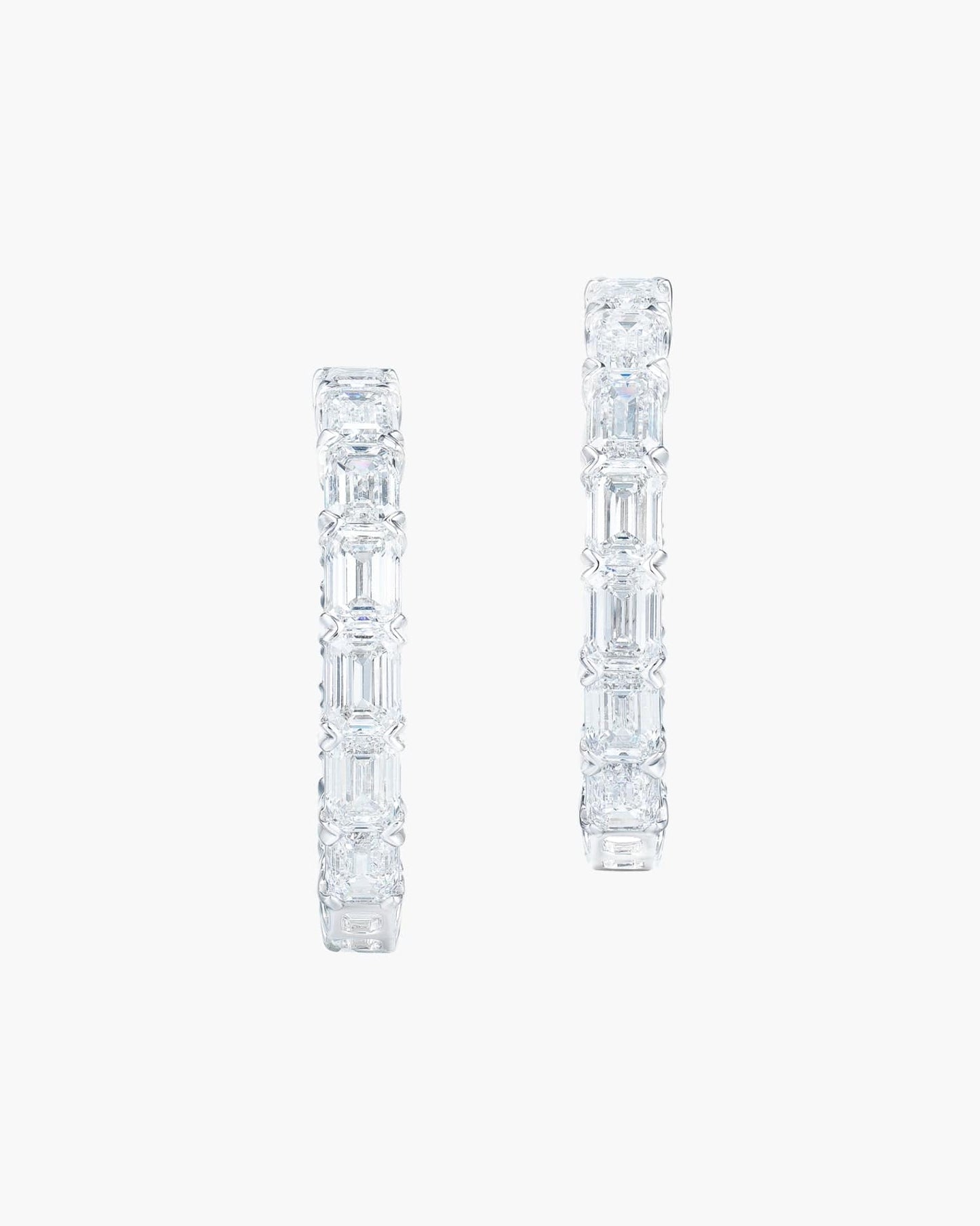 Emerald Cut Diamond Hoop Earrings (0.50 carat)