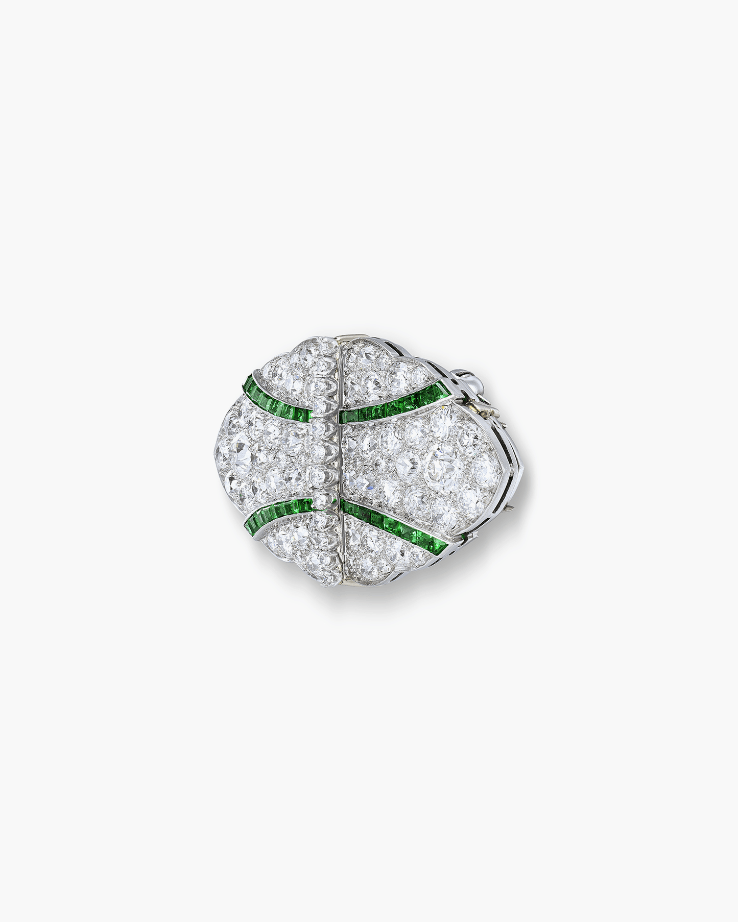 Art Deco Emerald and Diamond Brooch