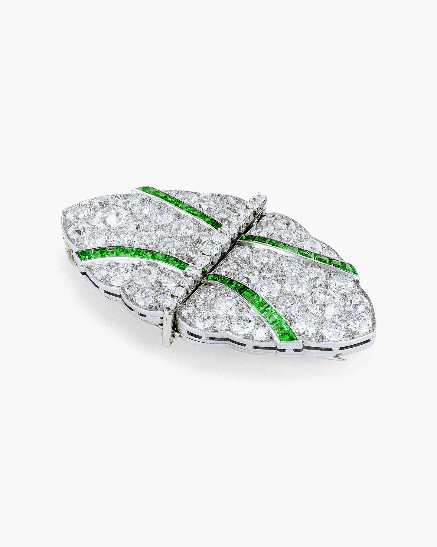 Art Deco Emerald and Diamond Brooch