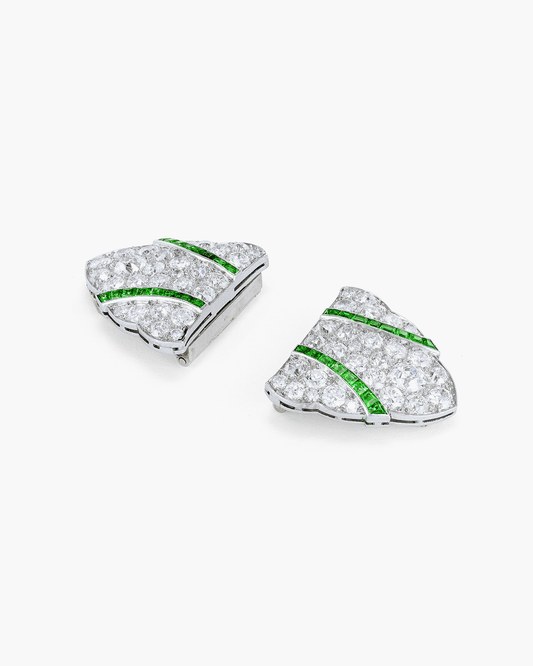 Art Deco Emerald and Diamond Brooch