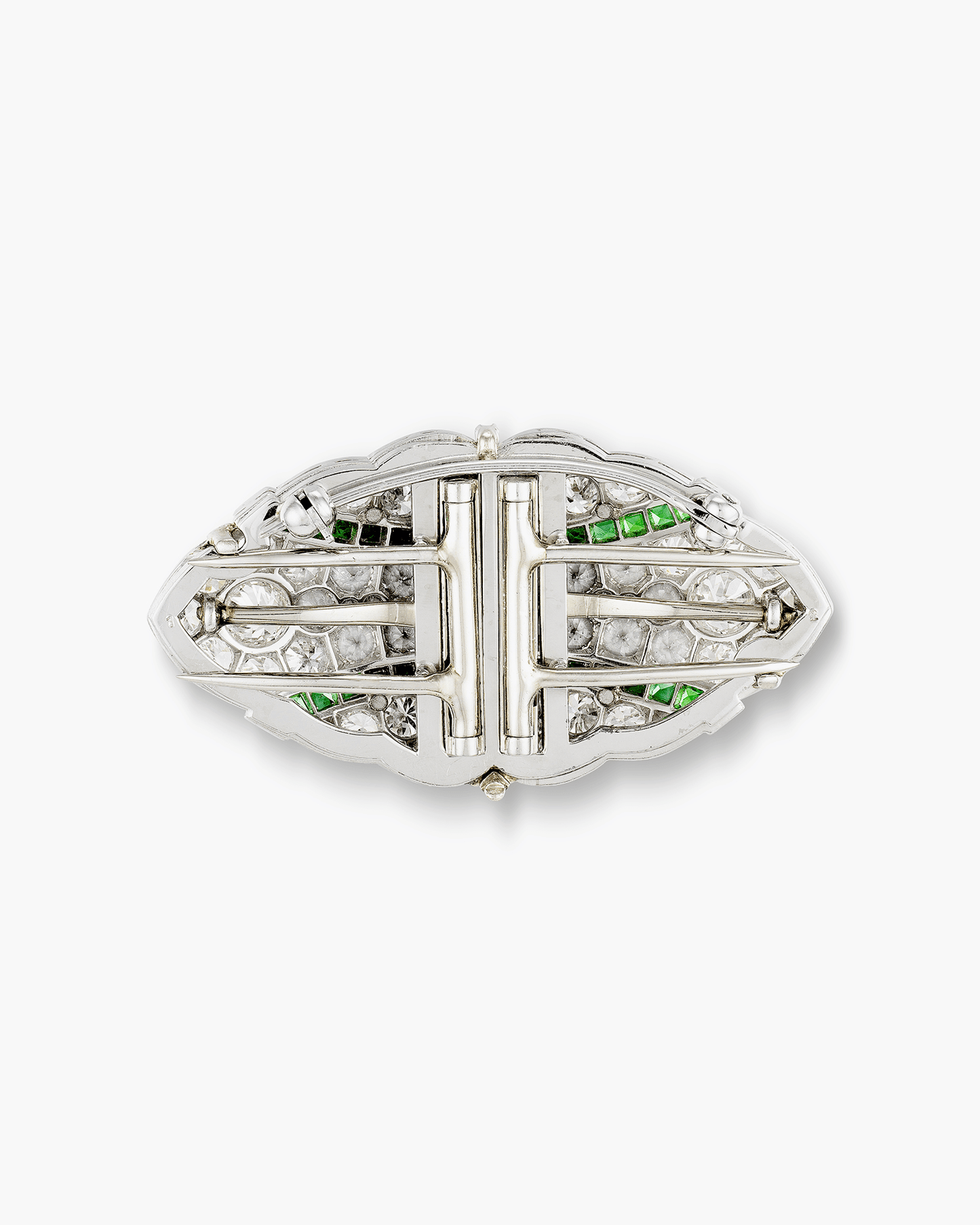 Art Deco Emerald and Diamond Brooch