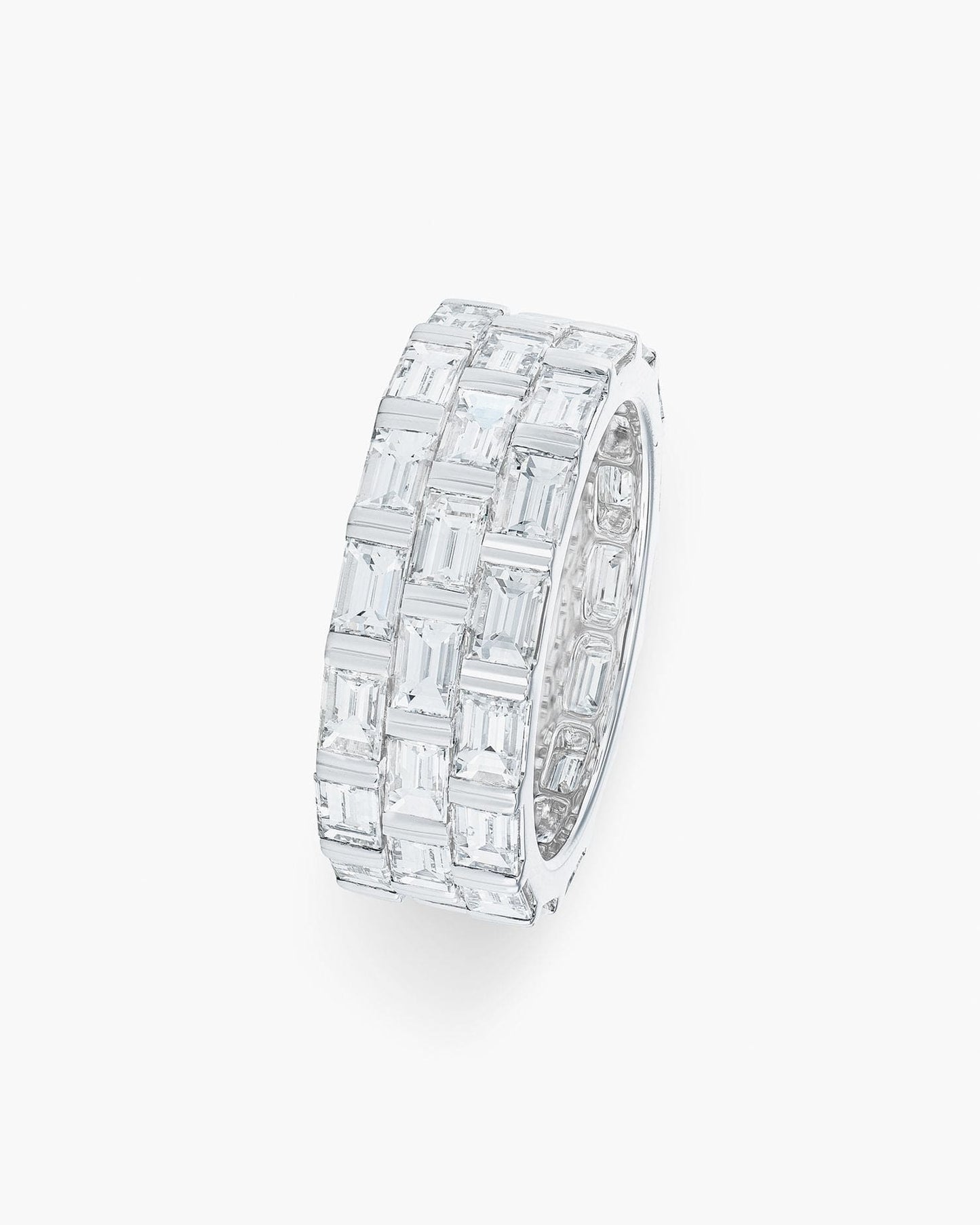 3-Row Baguette Diamond Platinum Eternity Ring