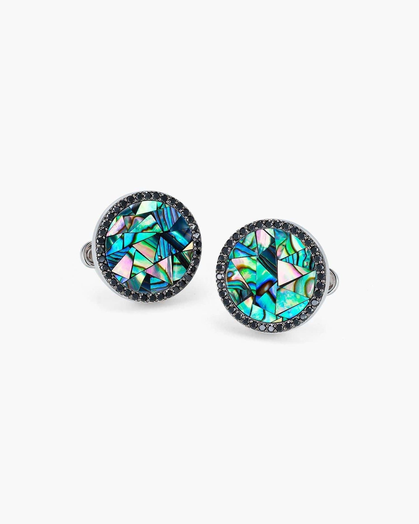Black Diamond and Abalone Mosaic Cufflinks