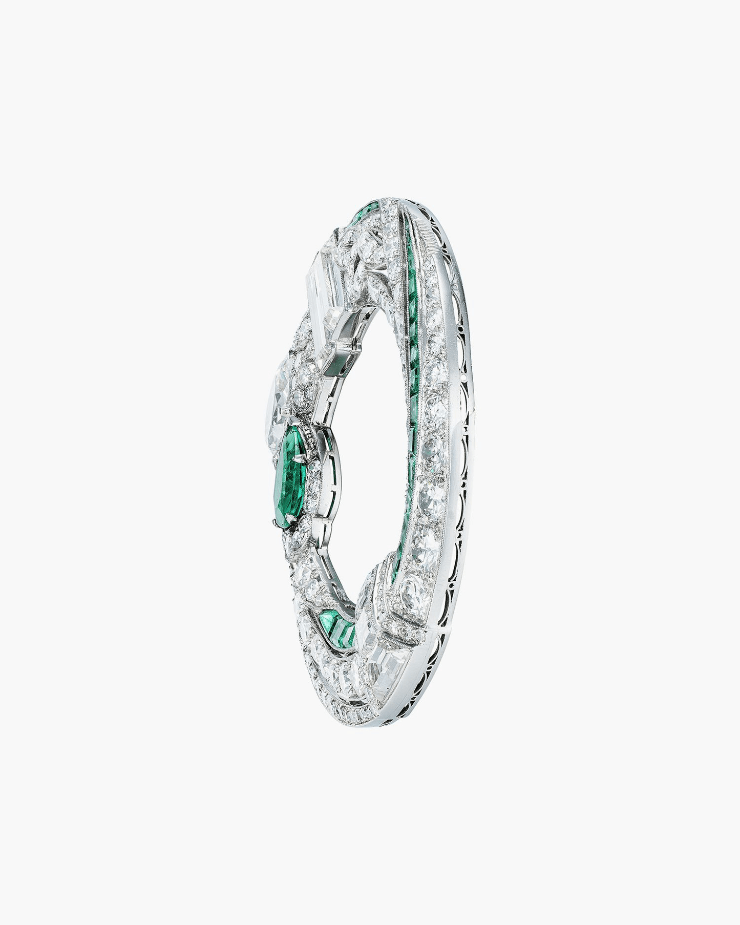 Art Deco Emerald and Diamond Brooch by Oscar Heyman