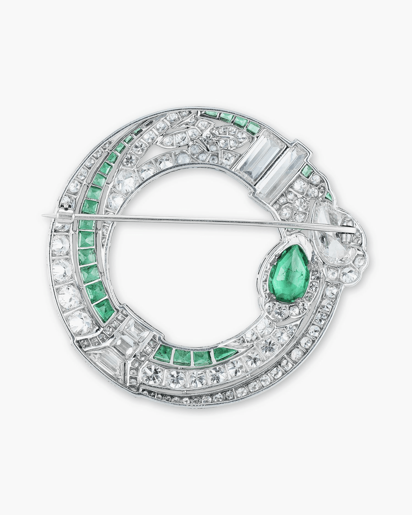 Art Deco Emerald and Diamond Brooch by Oscar Heyman