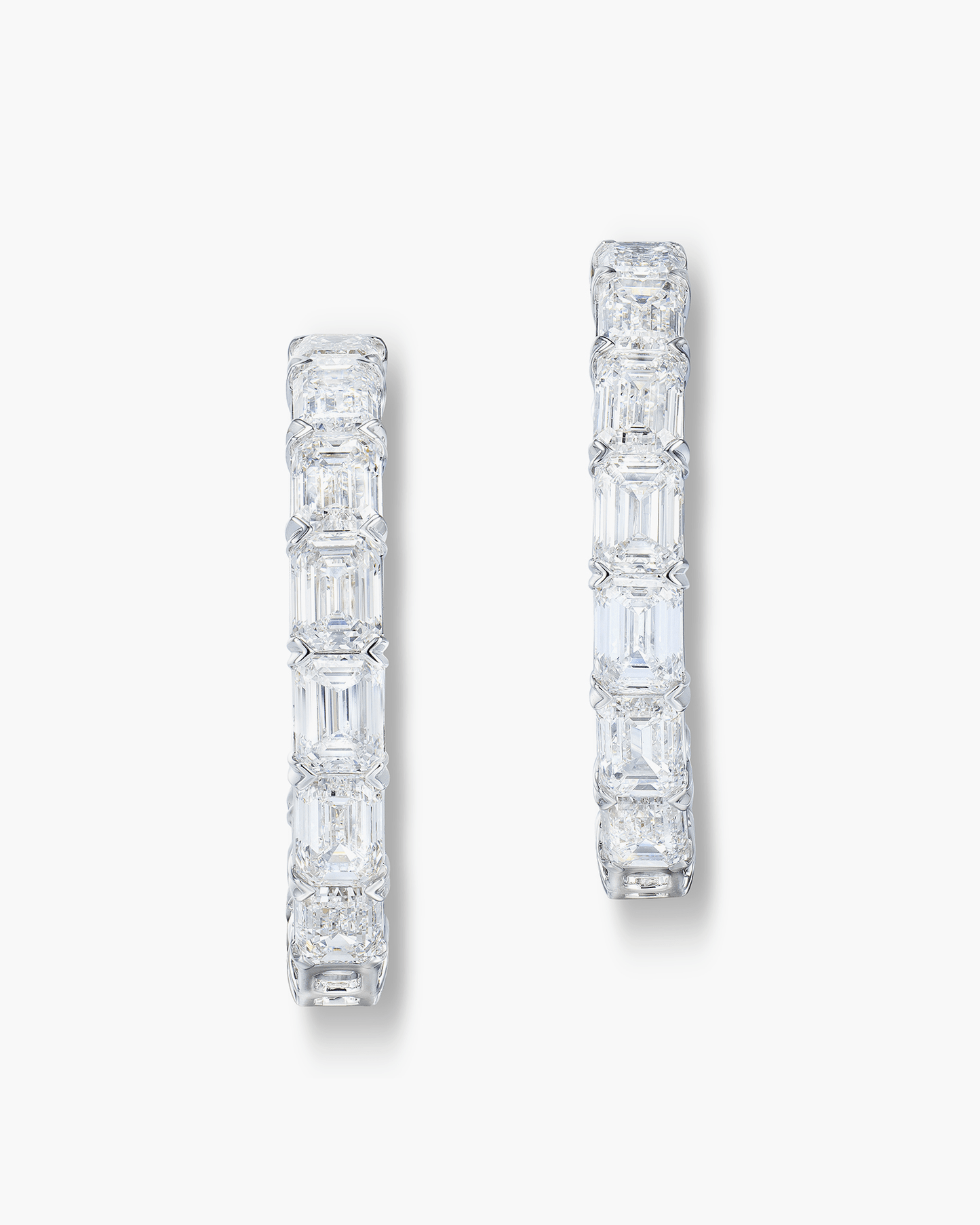 Emerald Cut Diamond Hoop Earrings (0.90 carat)