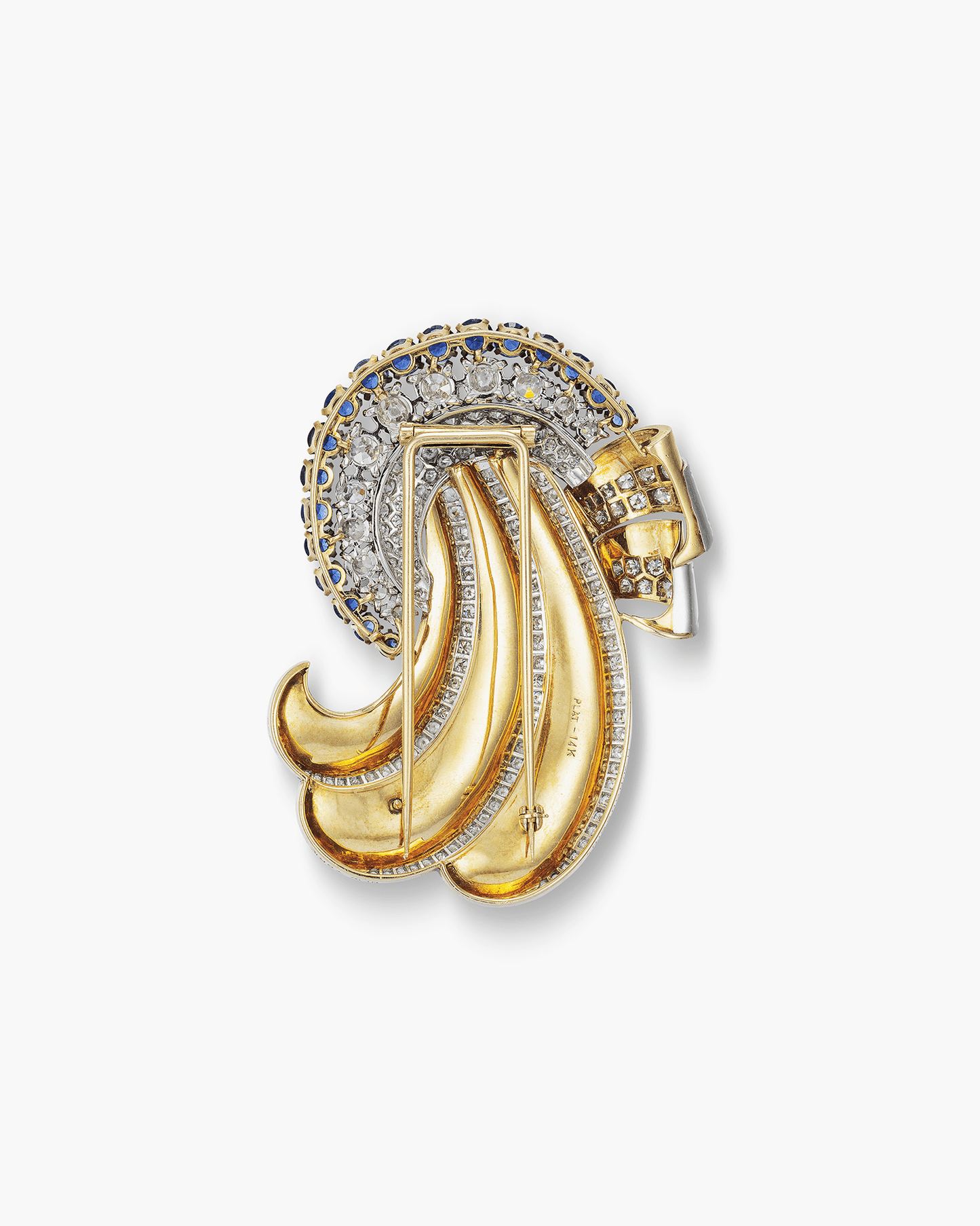 Art Deco Diamond and Sapphire Brooch by Mauboussin