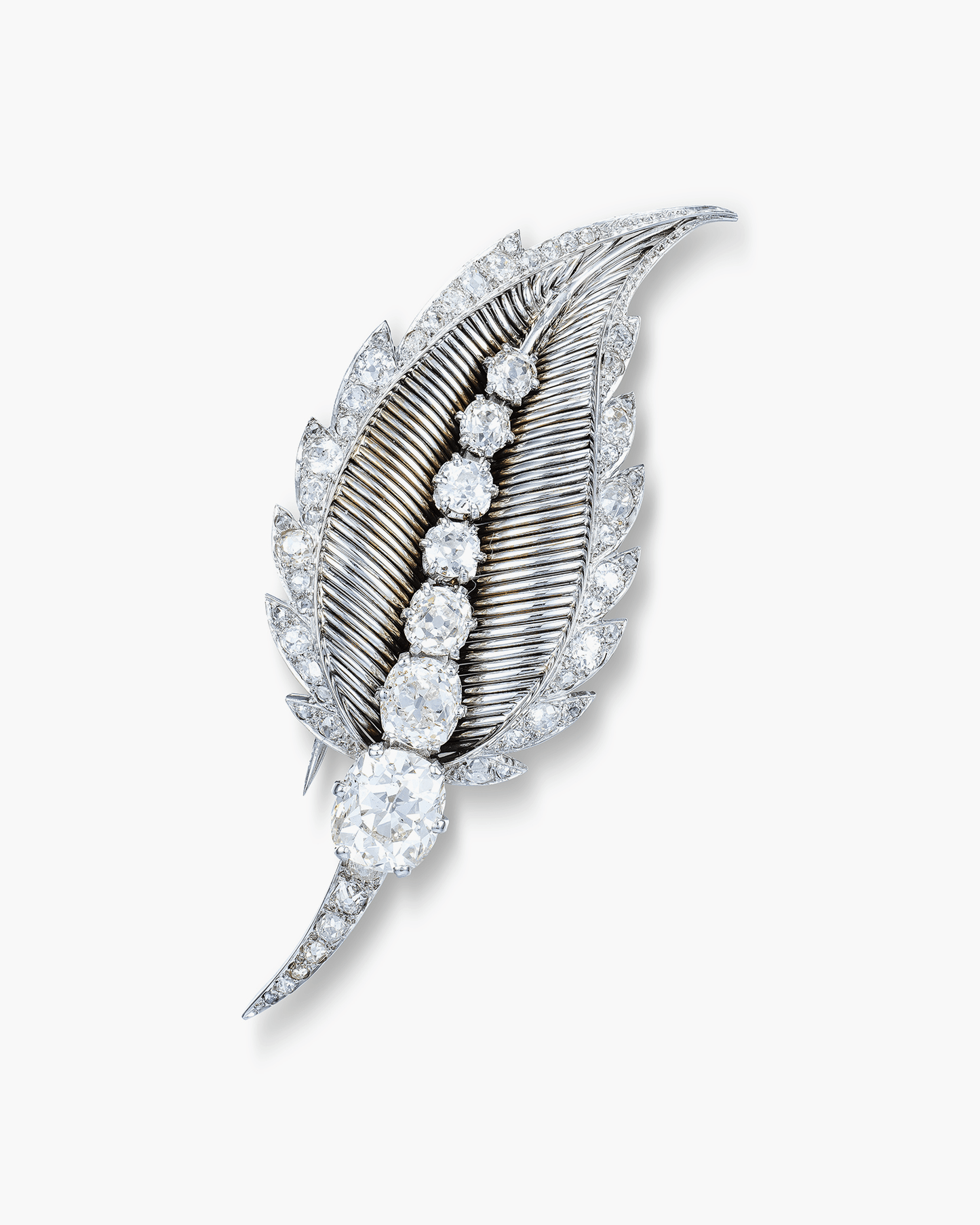 Estate Diamond Leaf Brooch by Boucheron