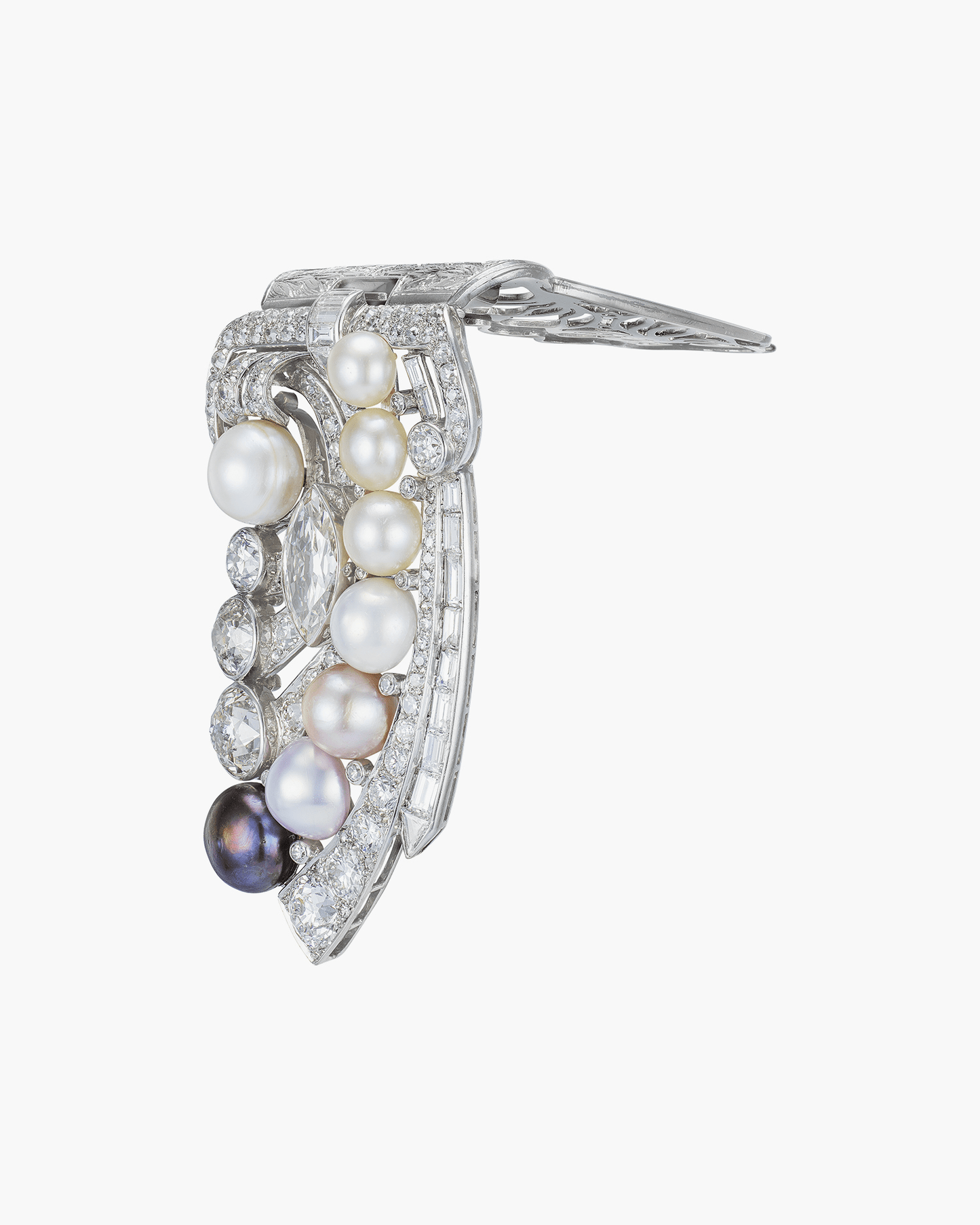 Art Deco Pearl and Diamond Brooch