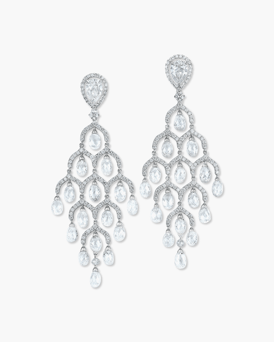 Briolette Diamond Chandelier Earrings