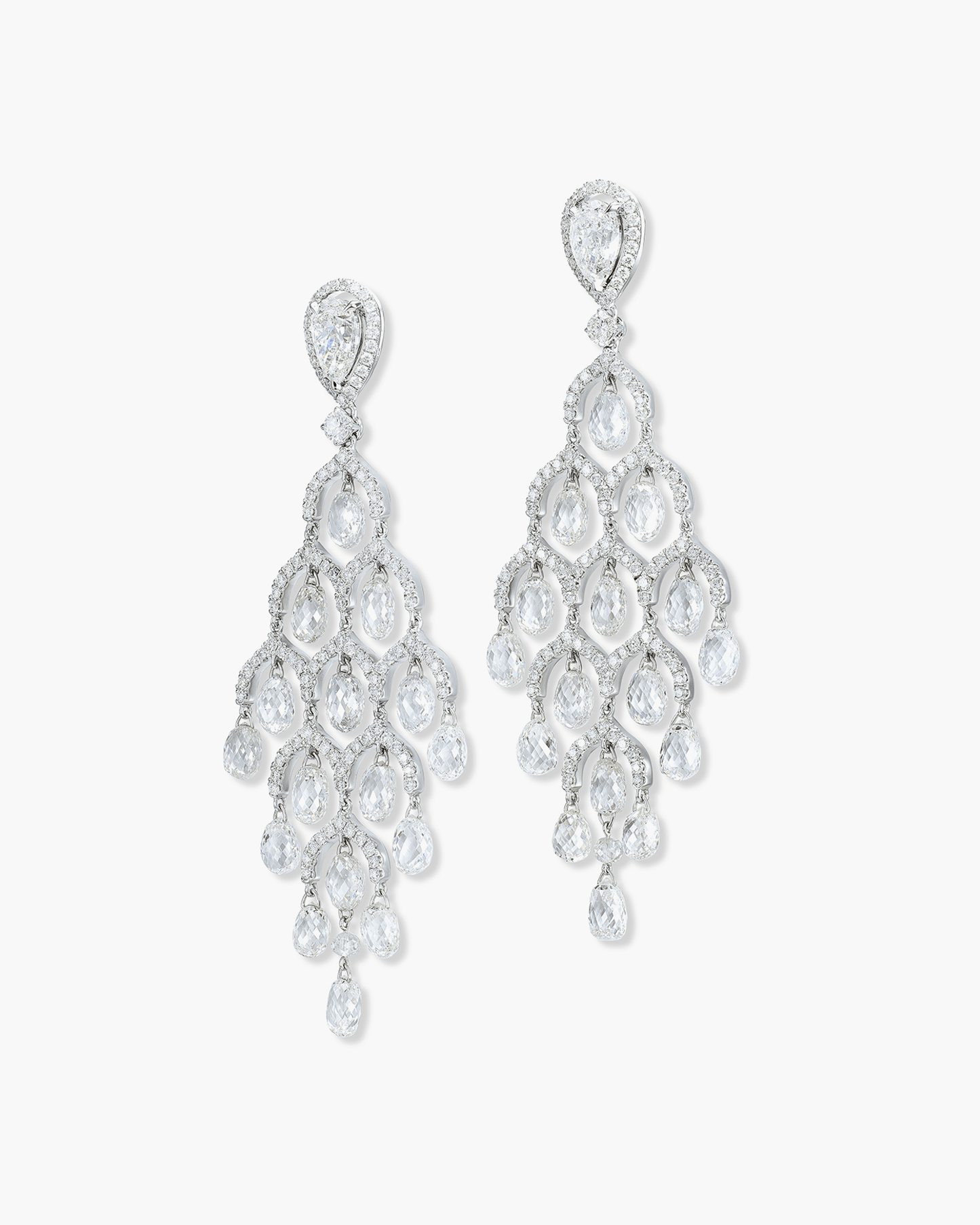 Briolette Diamond Chandelier Earrings