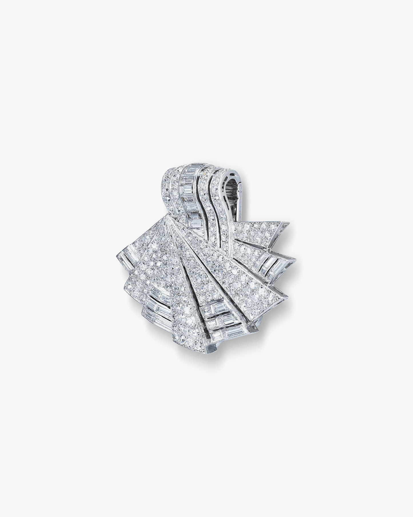 Art Deco Diamond Fan Brooch by Boucheron