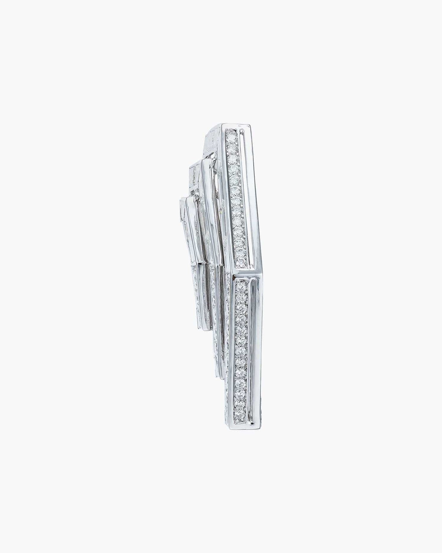 Diamond Concentrica Earrings in White Gold