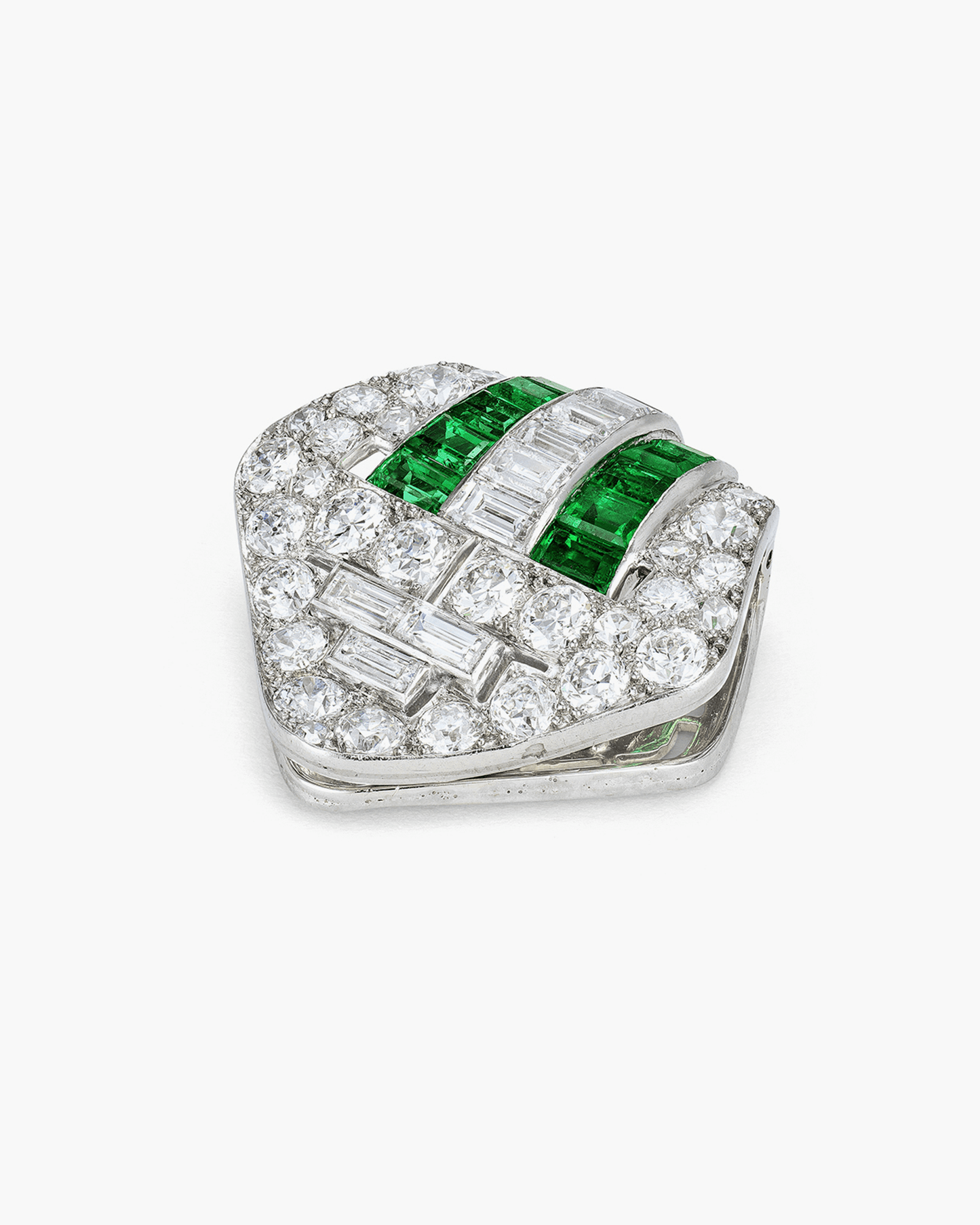 Art Deco Diamond and Emerald Clip by Boucheron