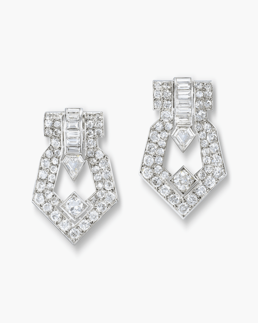 Art Deco Diamond Double Clips