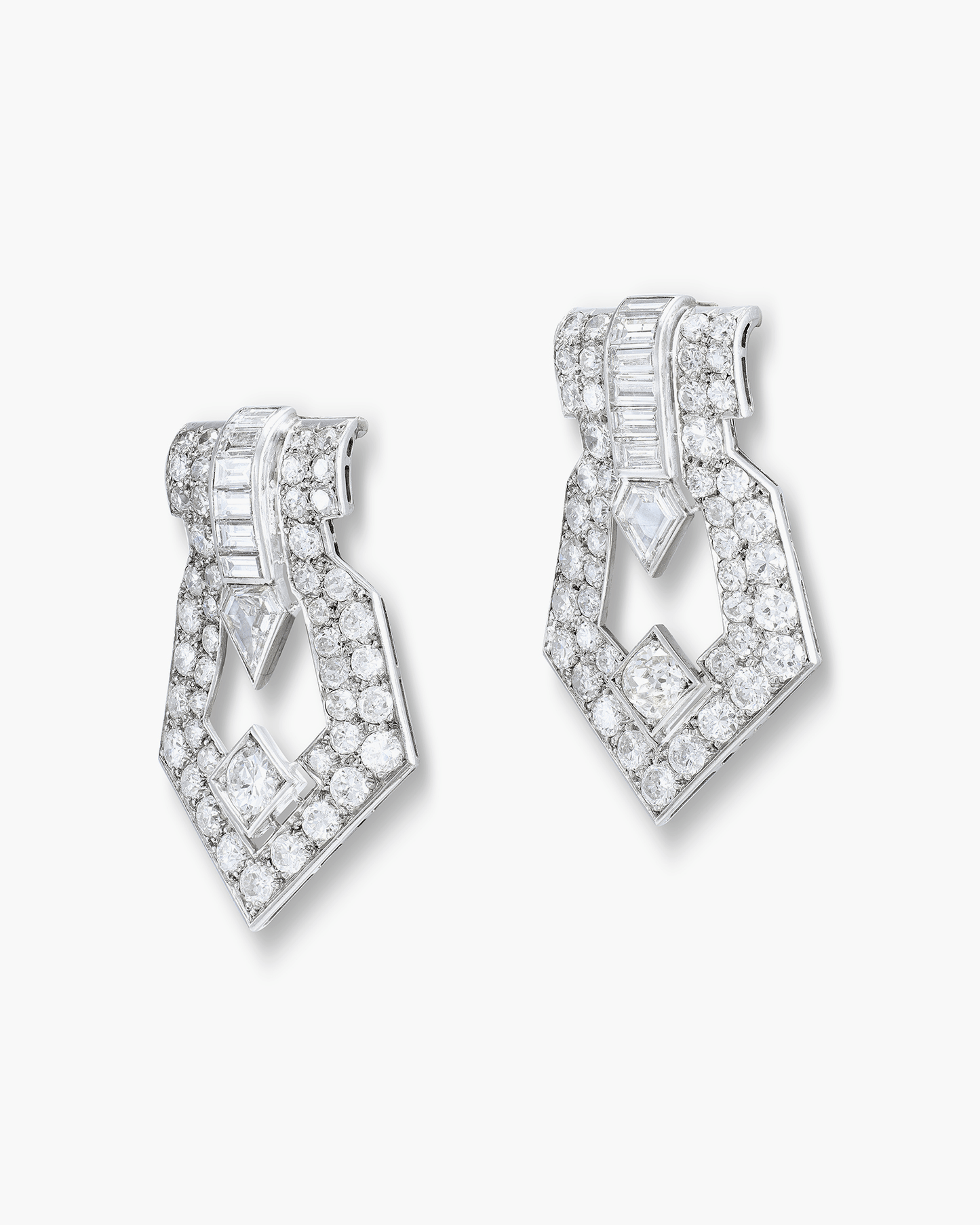 Art Deco Diamond Double Clips