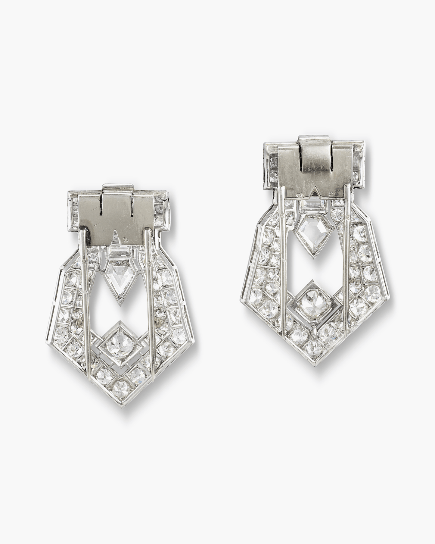 Art Deco Diamond Double Clips