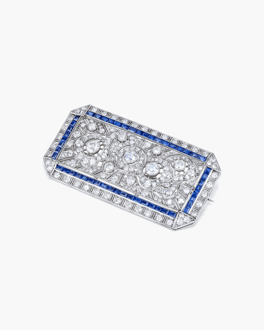 Art Deco Sapphire and Diamond Brooch