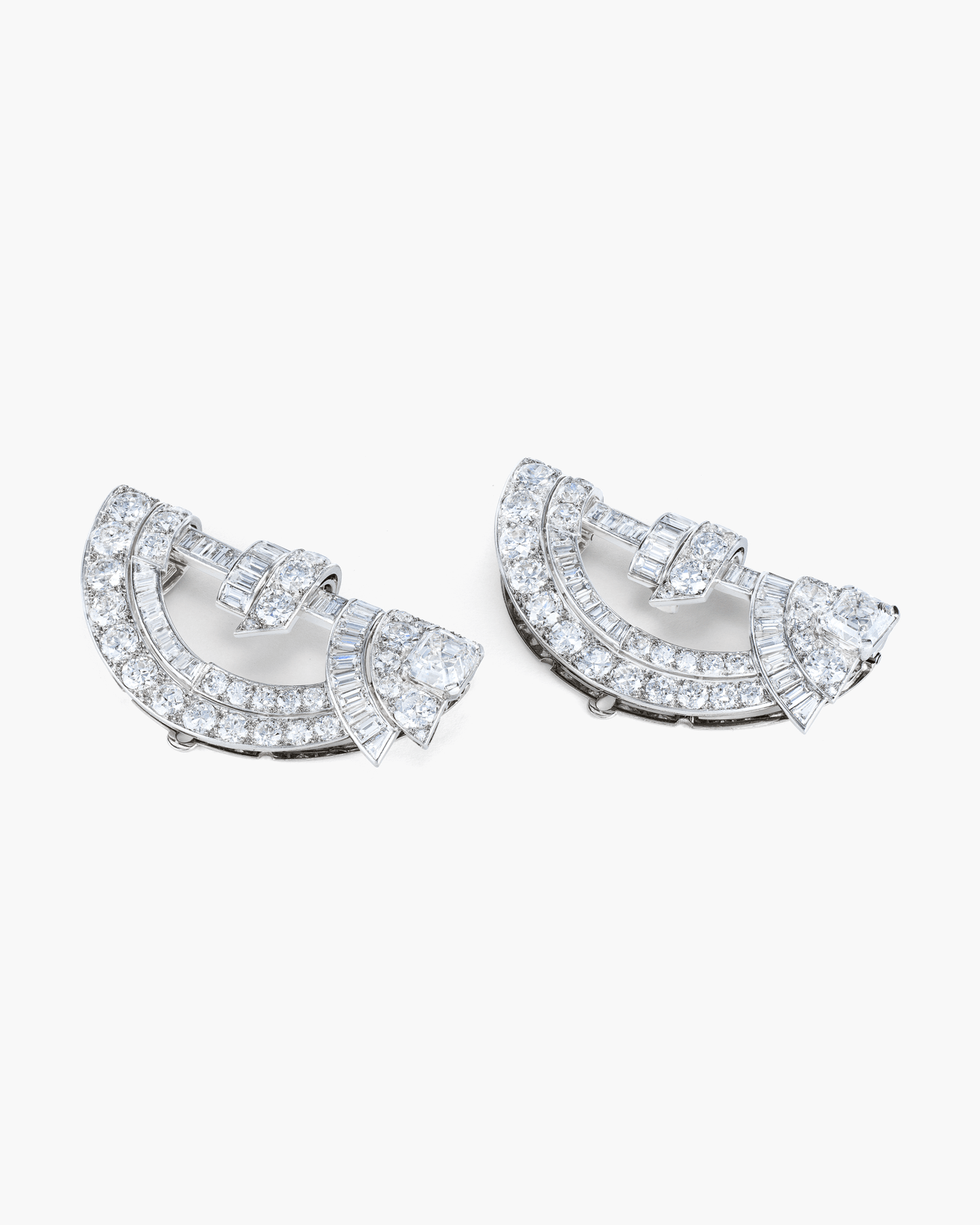 Art Deco Diamond Double Clips