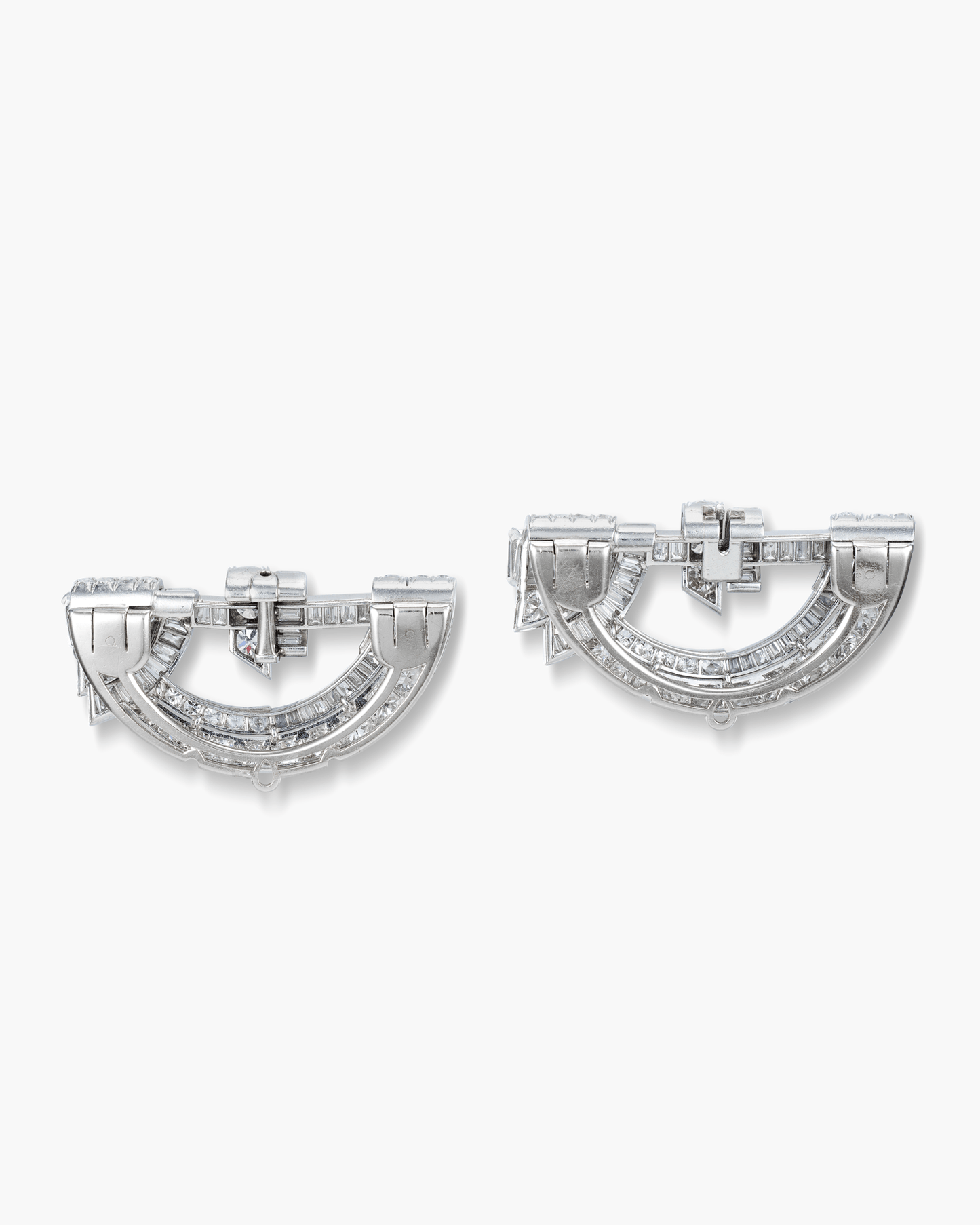 Art Deco Diamond Double Clips