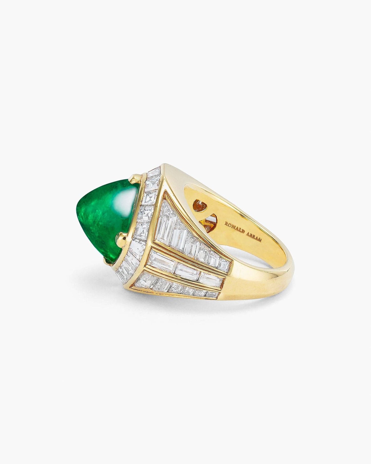 5.25 carat Sugar Loaf Colombian Emerald and Diamond Ring