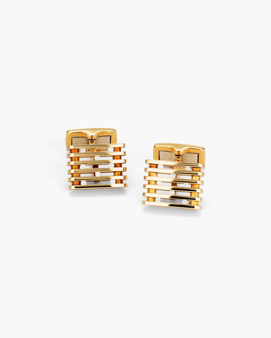 Square Grill Diamond Cufflinks