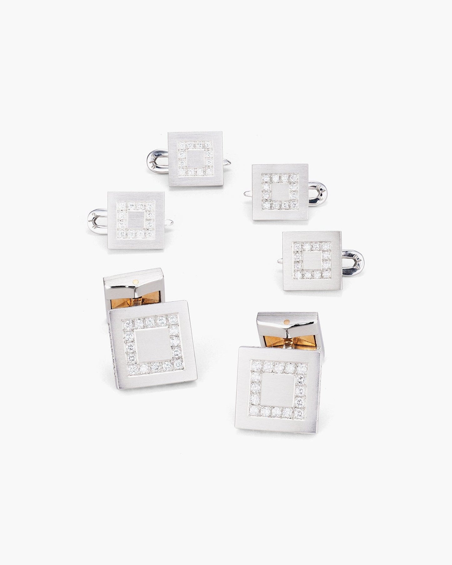 Diamond Square Cufflinks and Stud Set