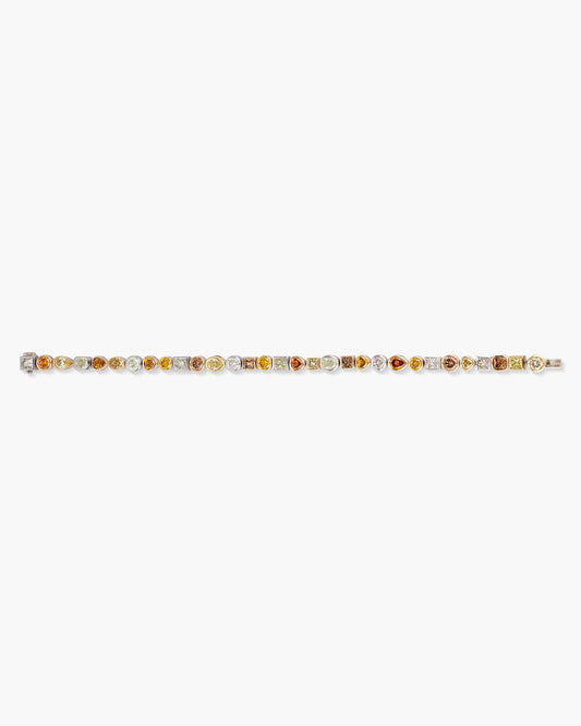 Fancy Coloured and White Diamond Bracelet