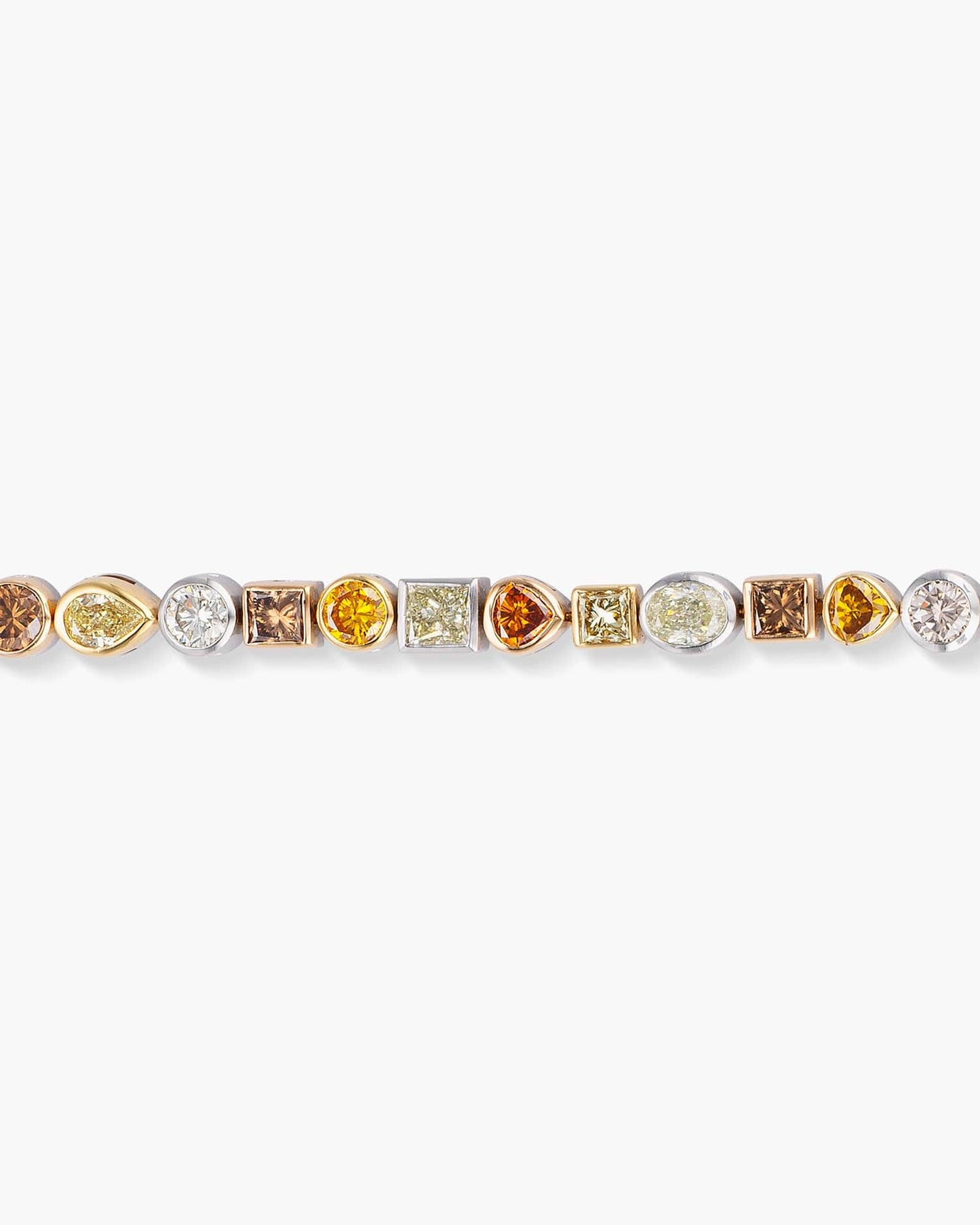 Fancy Coloured and White Diamond Bracelet