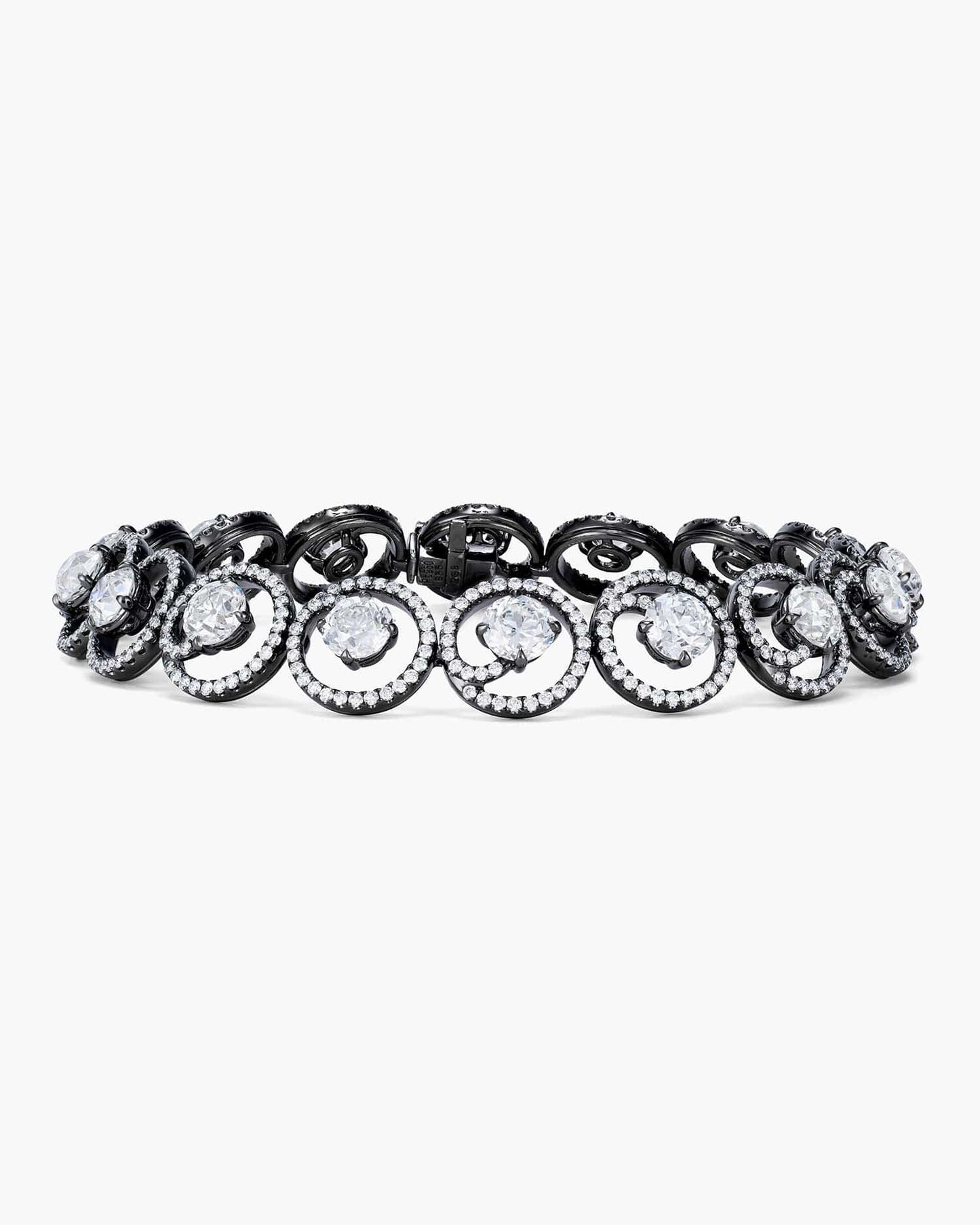 Round Brilliant Cut Diamond Black Platinum Bracelet (0.43 carat)