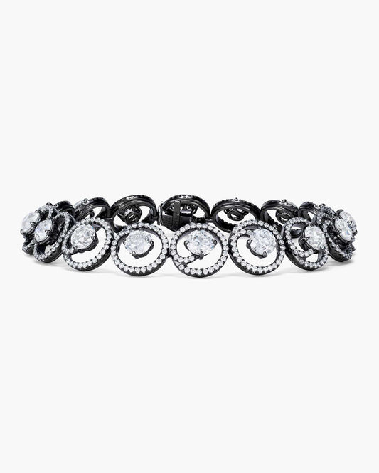 Round Brilliant Cut Diamond Black Platinum Bracelet (0.43 carat)