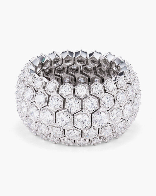 Round Brilliant Cut Hexagonal Platinum Eternity Ring