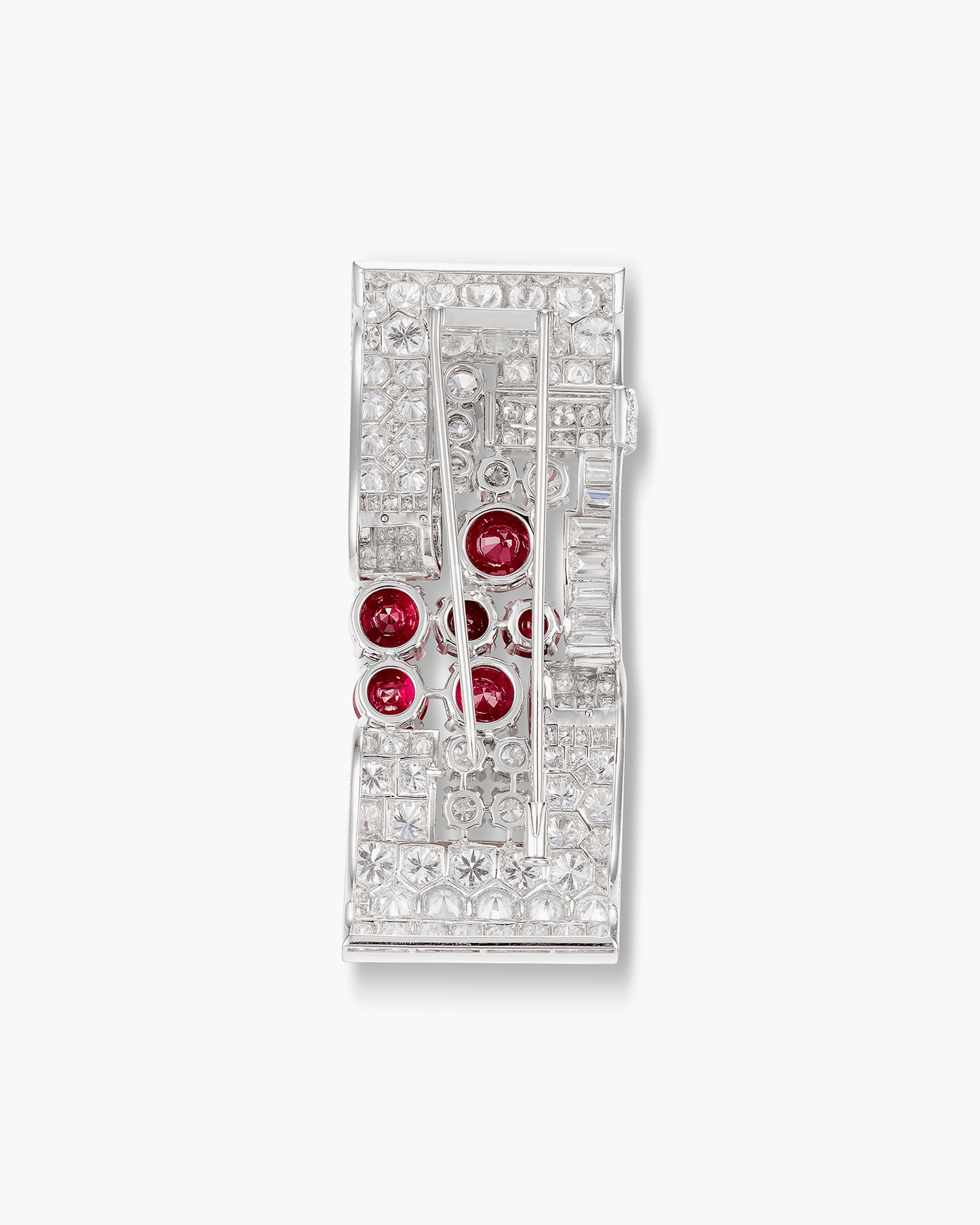 Estate Diamond and Ruby Brooch