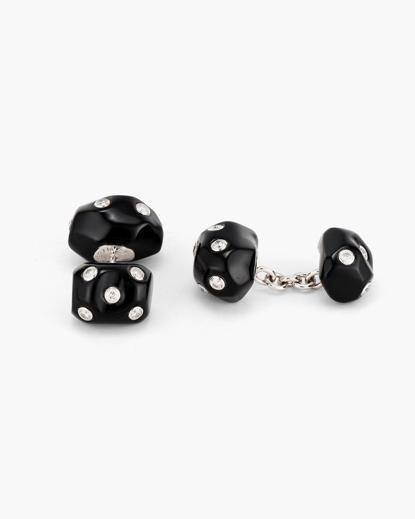 Diamond and Onyx Nugget Cufflinks