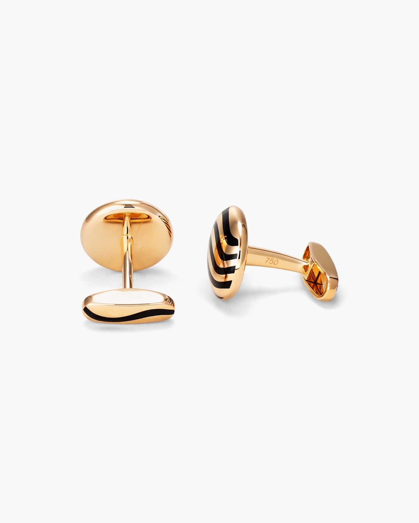 Black Resin Waves Cufflinks