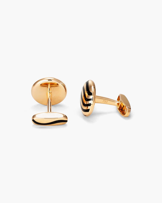 Black Resin Waves Cufflinks