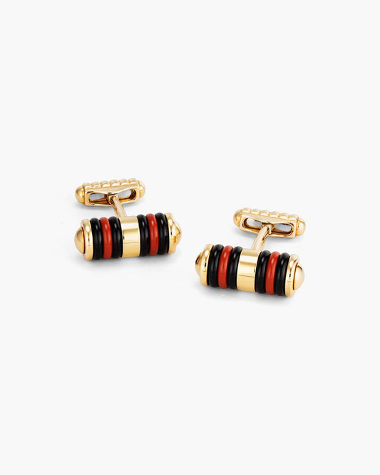 Jasper and Onyx Cylinder Cufflinks