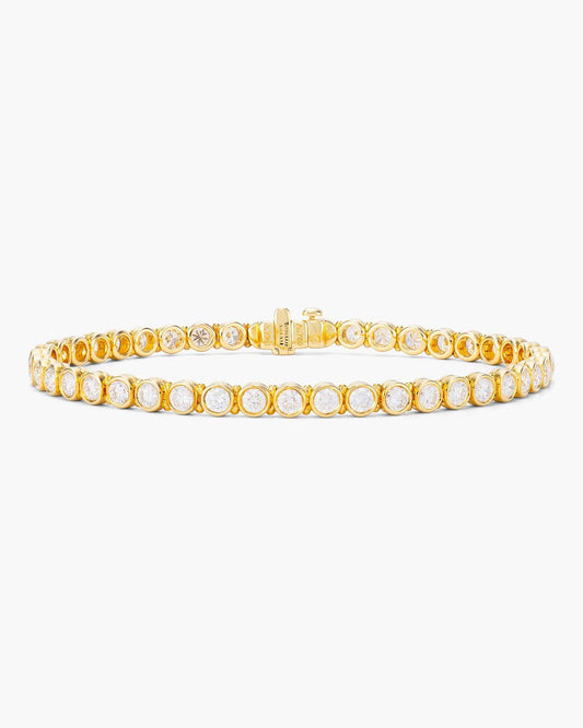Round Brilliant Cut Diamond Yellow Gold Bracelet (0.08 carat)