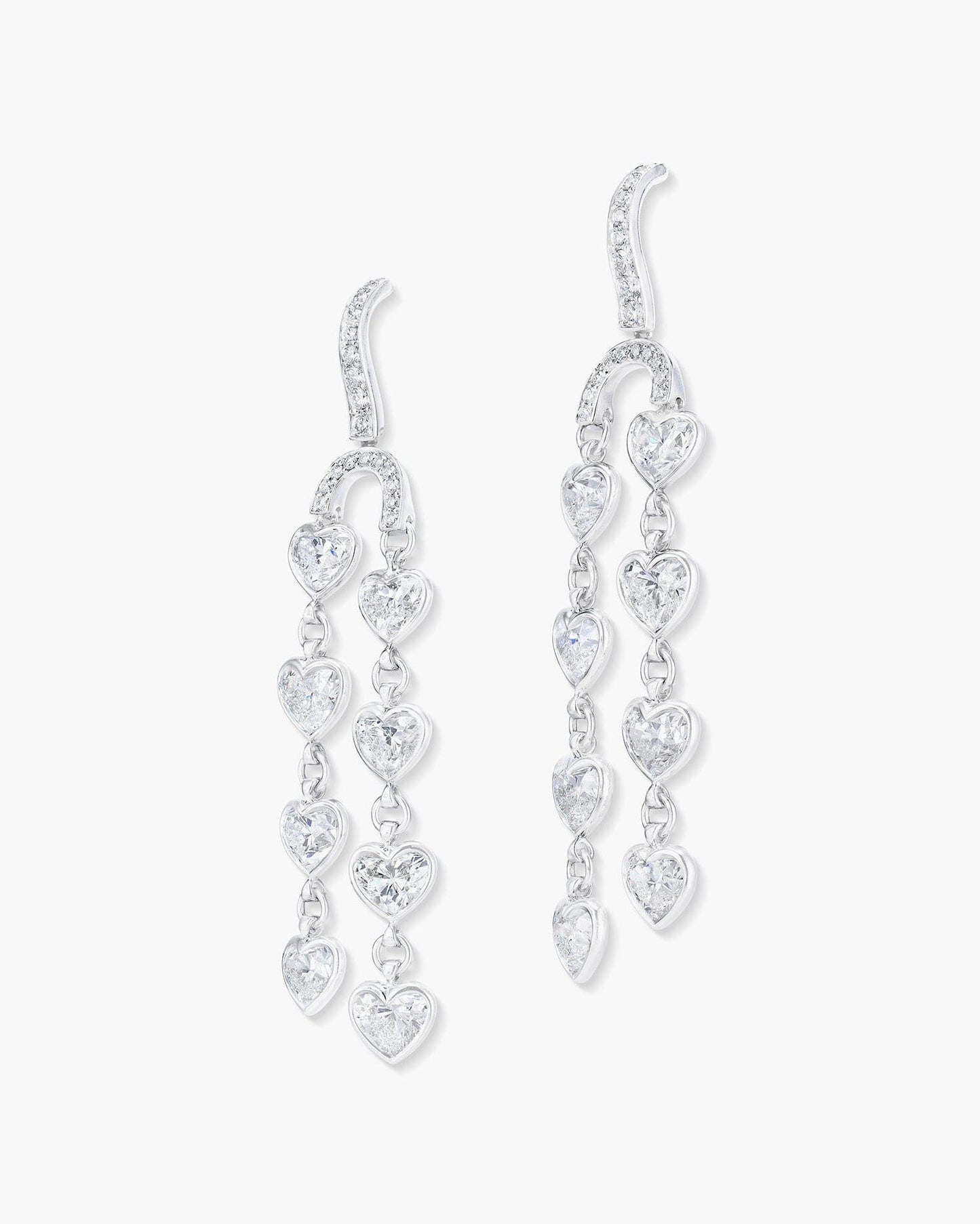 Heart Shape Diamond Arch Earrings