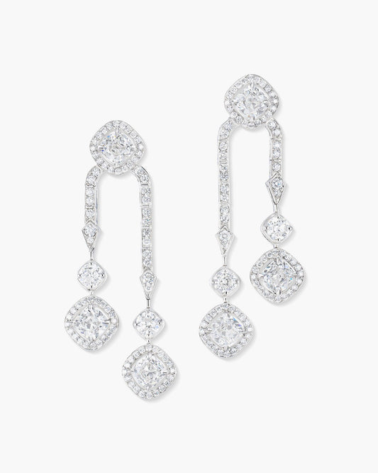 Antique Cushion Cut Diamond Drop Earrings