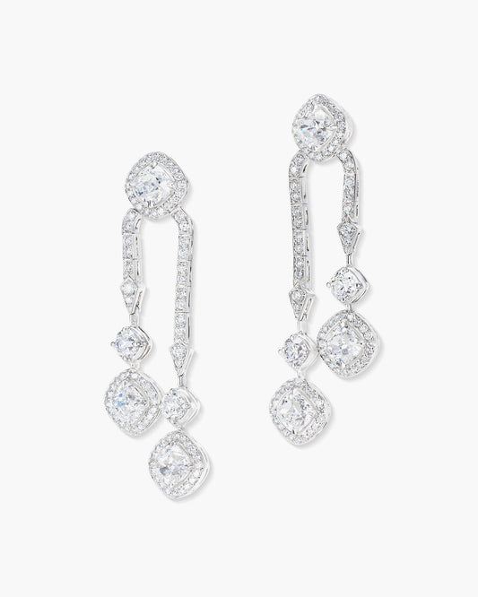 Antique Cushion Cut Diamond Drop Earrings