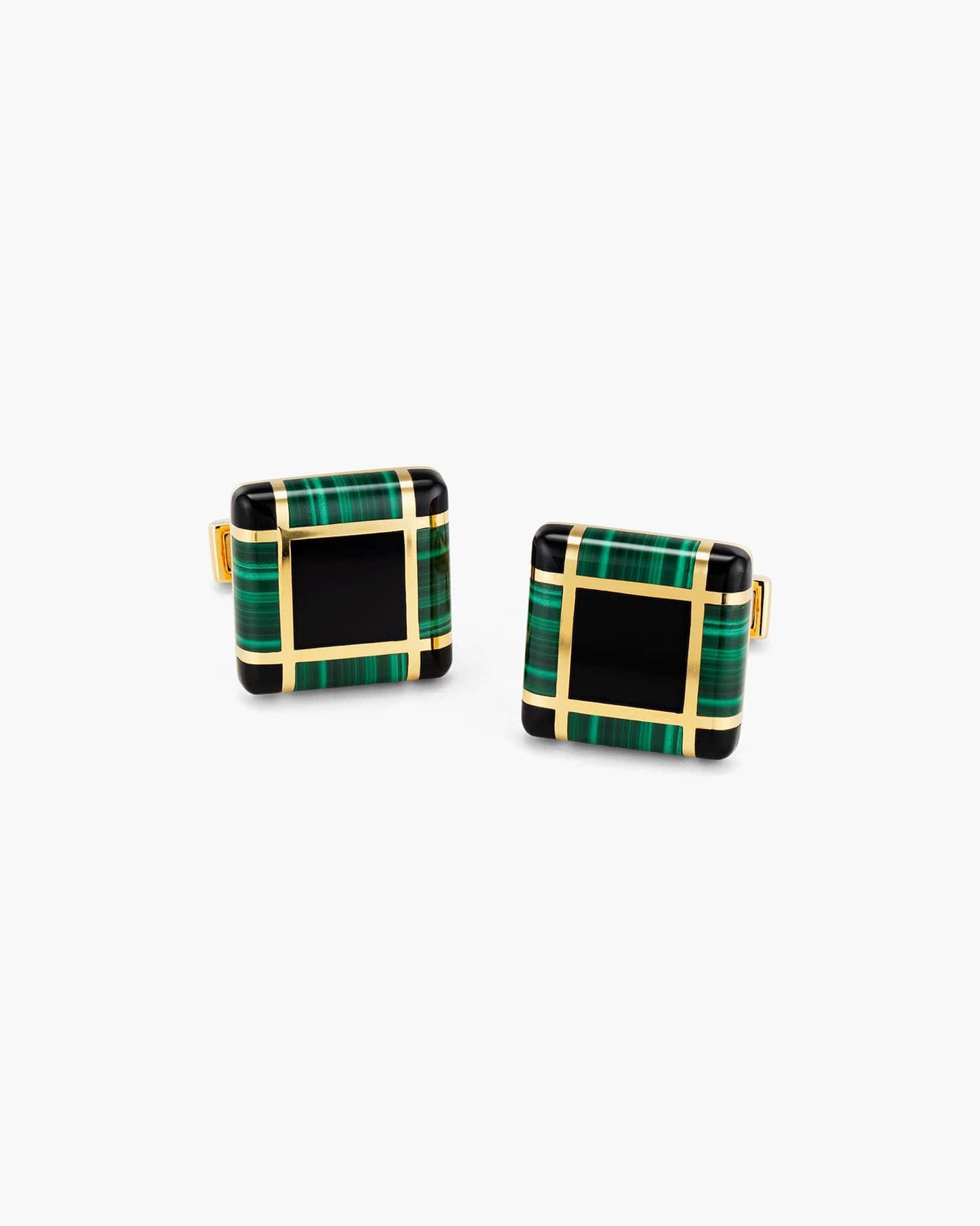 Malachite and Onyx Checkerboard Cufflinks