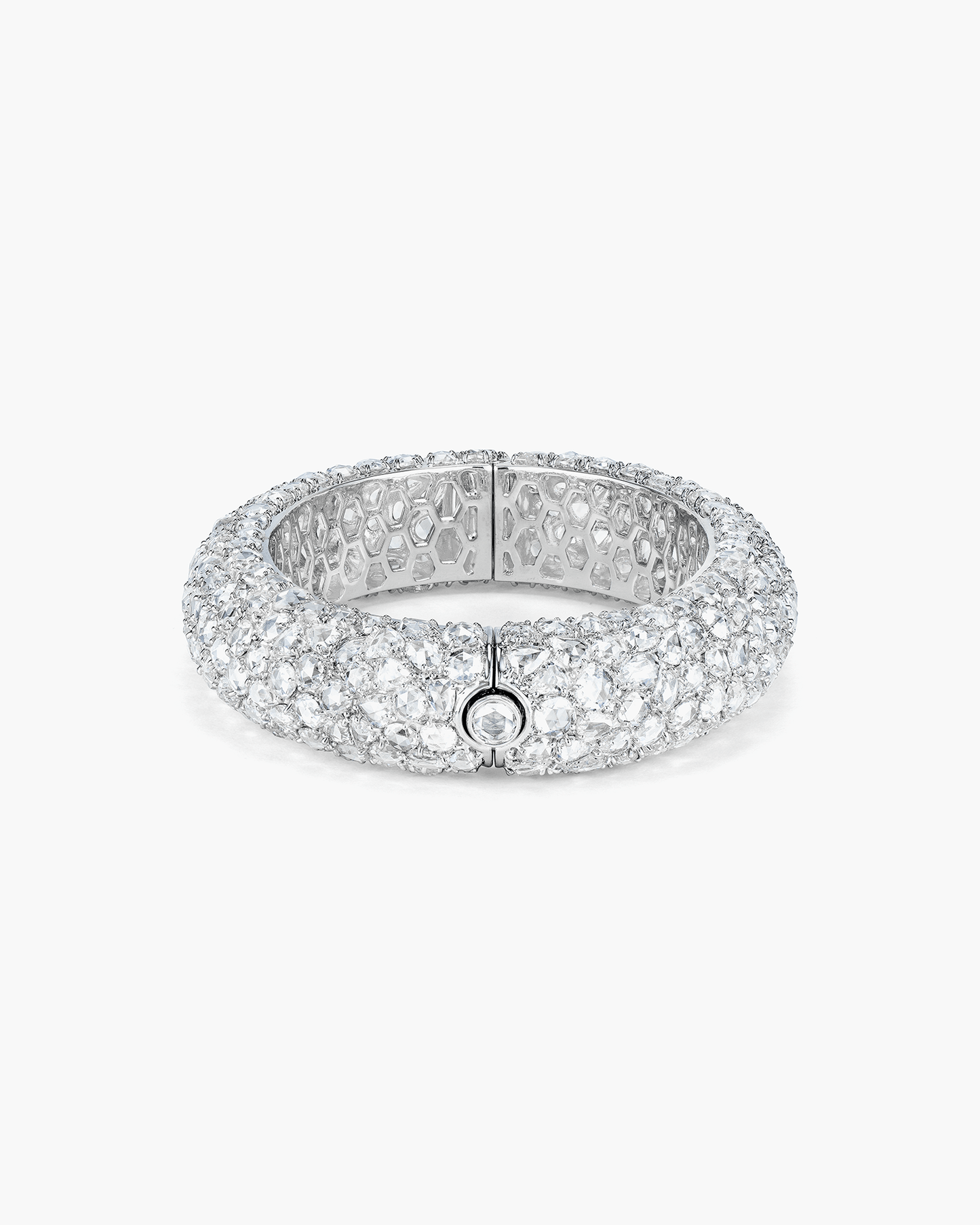 Oval, Round and Pear Shape Rose Cut Diamond Bangle