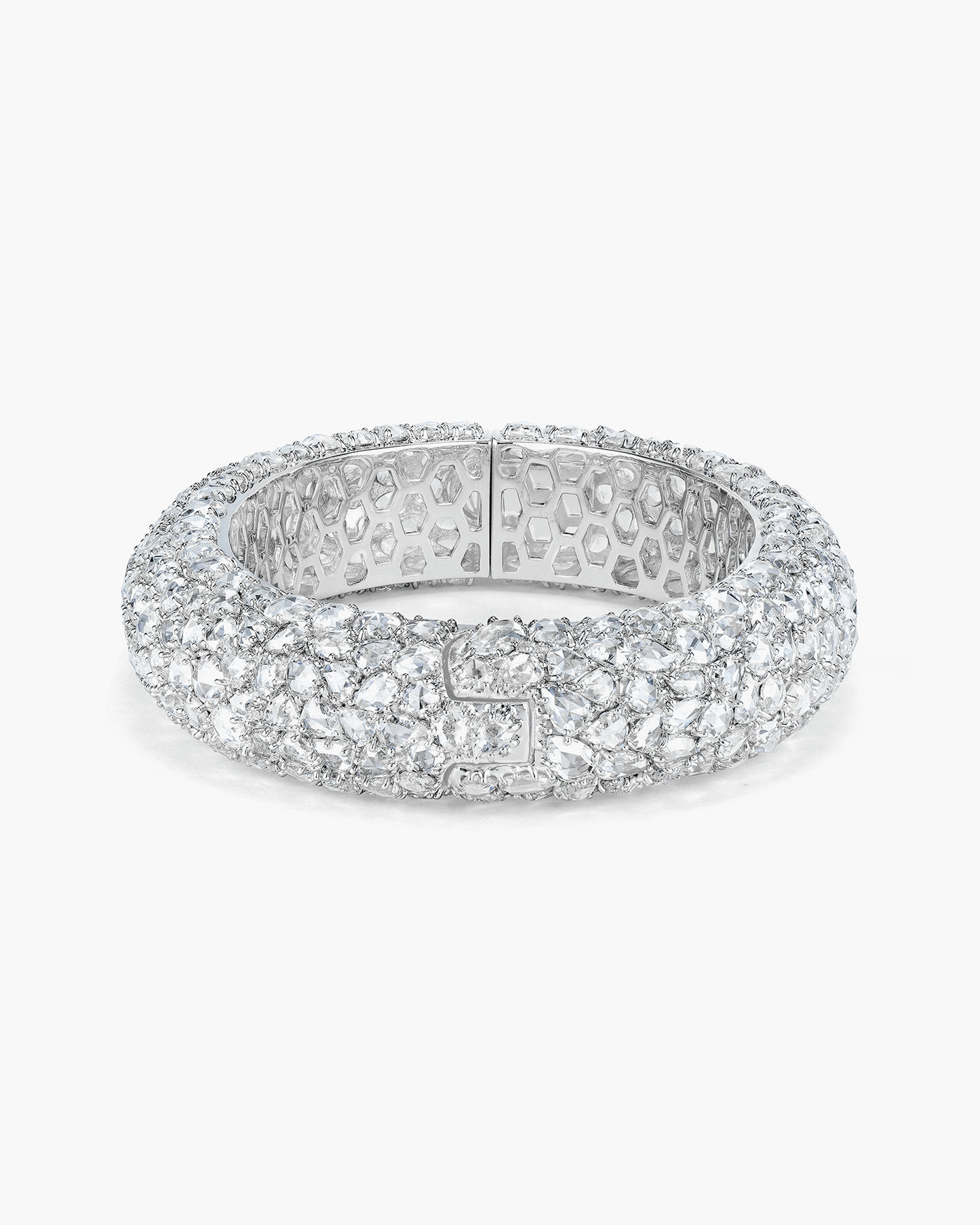 Oval, Round and Pear Shape Rose Cut Diamond Bangle
