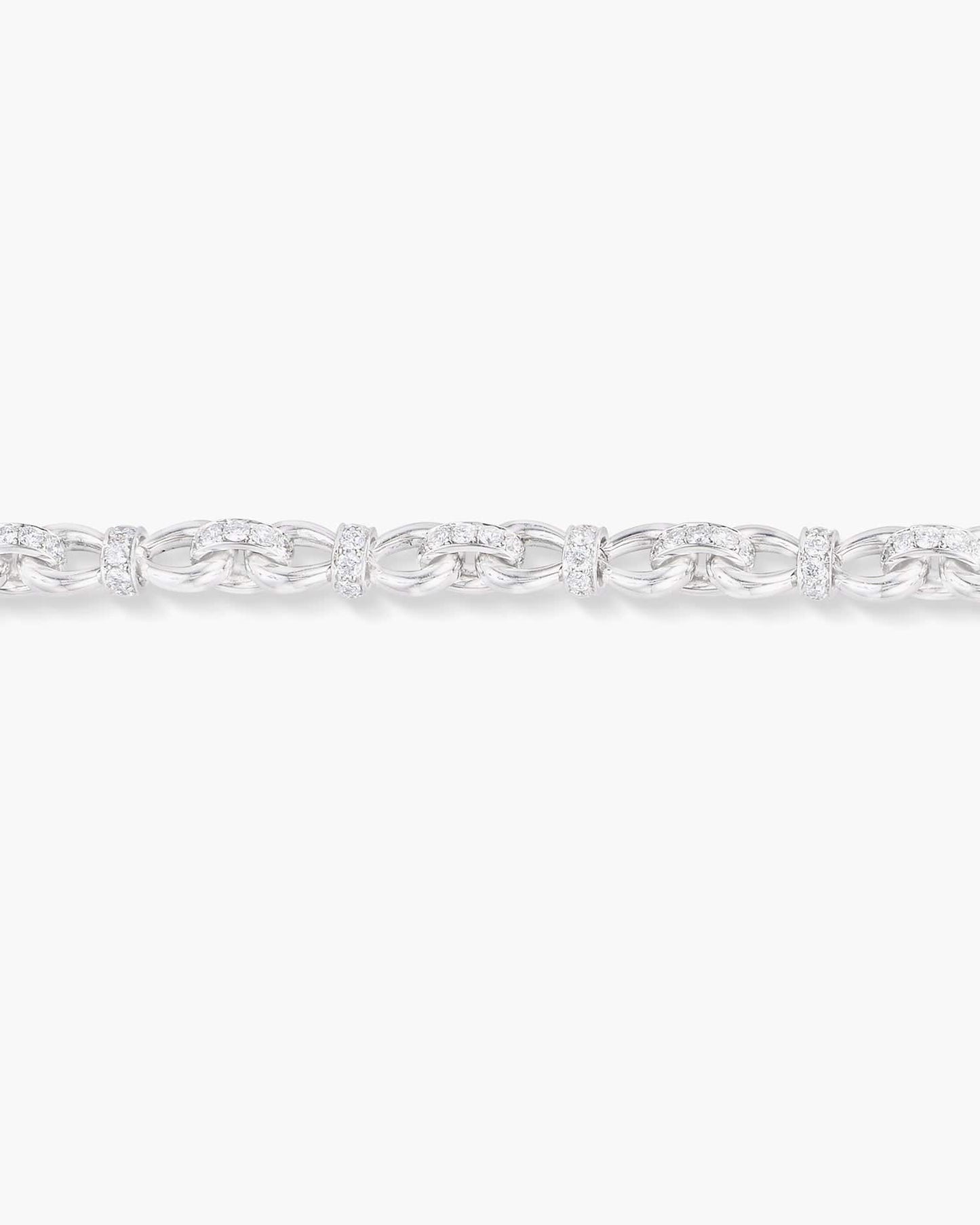 Platinum Diamond Rope Bracelet with Cross Charm