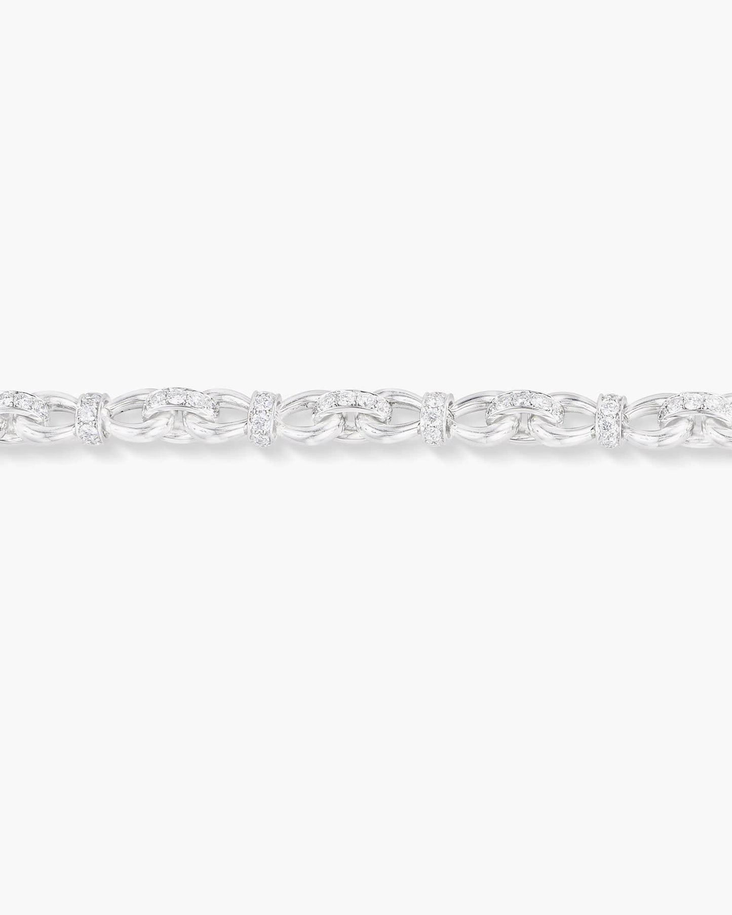 Platinum Diamond Rope Bracelet with Cross Charm