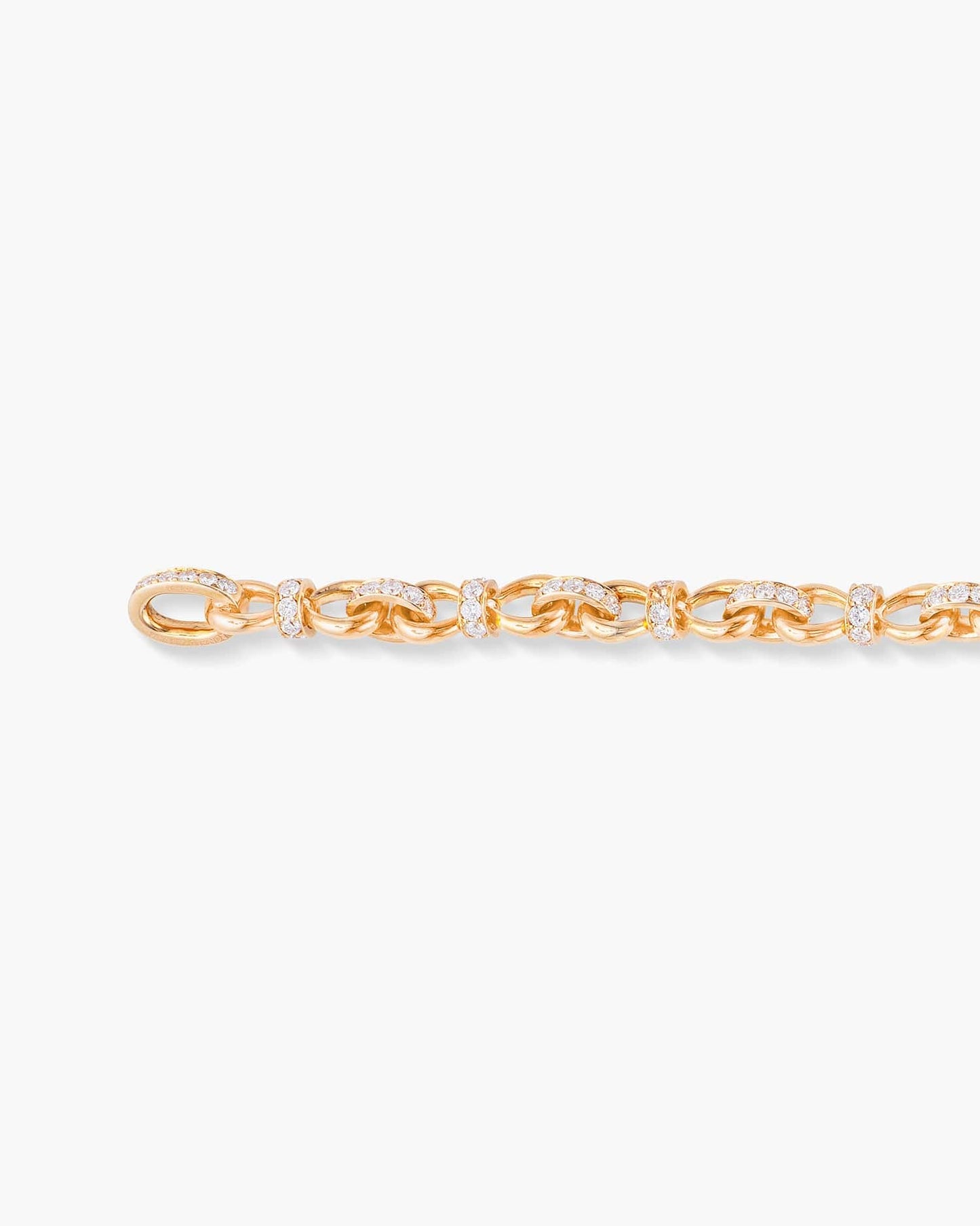 Rose Gold Diamond Rope Bracelet with Cross Charm