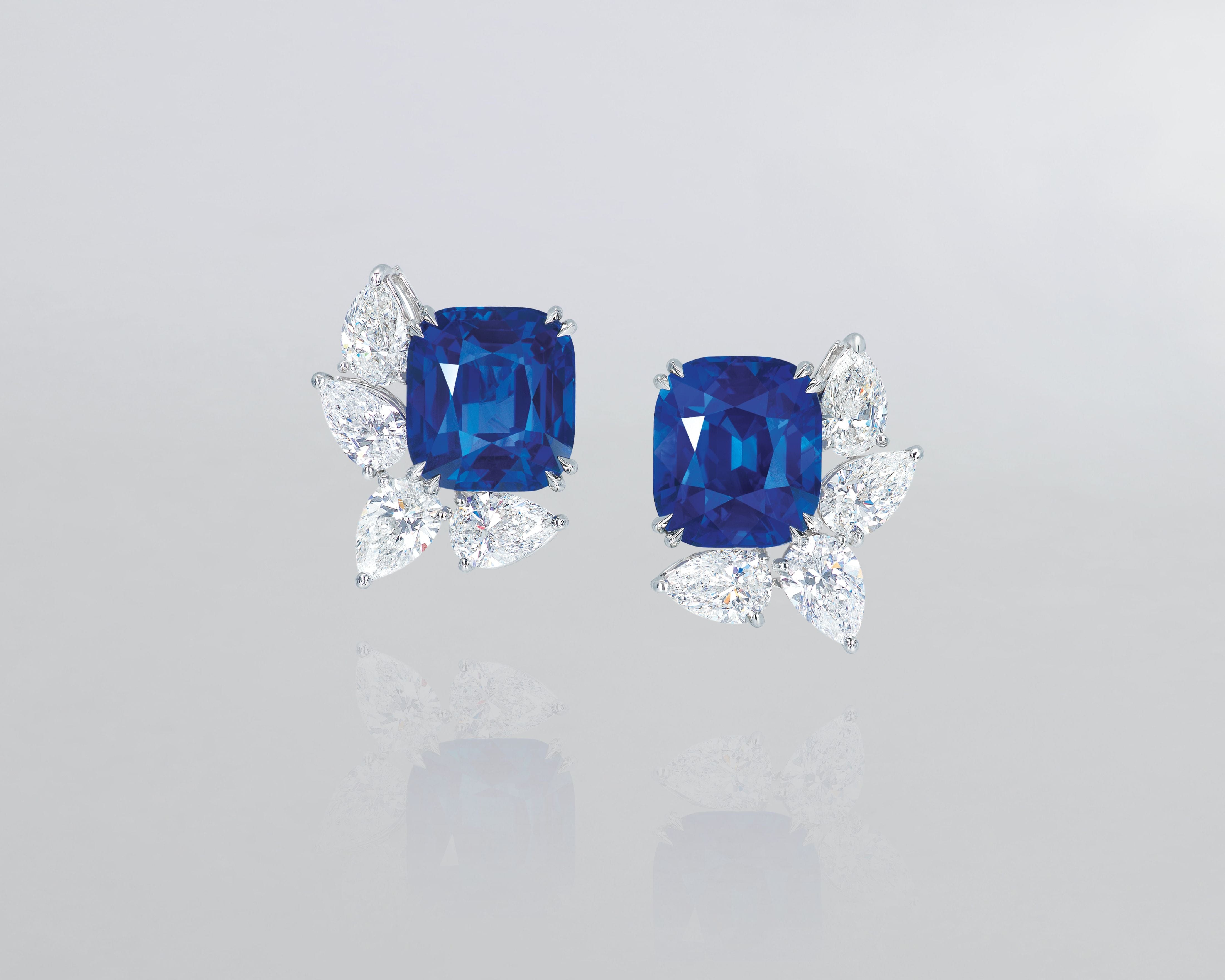 Kashmir Sapphire Love & Pain Drop Earrings
