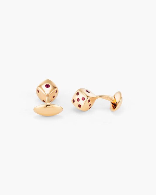 Ruby Dice Cufflinks